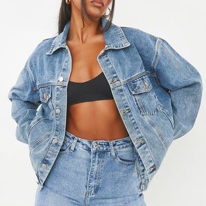 Pretty little thing vintage wash over sized boyfriend denim jacket